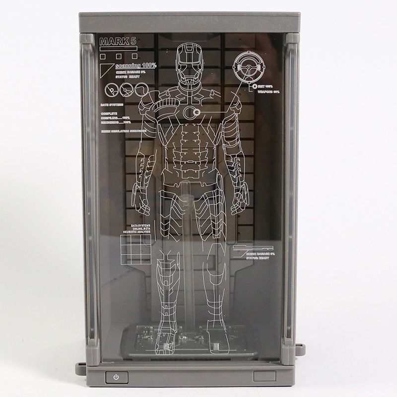  Box hộp đựng mô hình nhân vật Marvel Iron man người sắt có đèn tỉ lệ 1:10 21x14x10cm ZD Toys FG266 