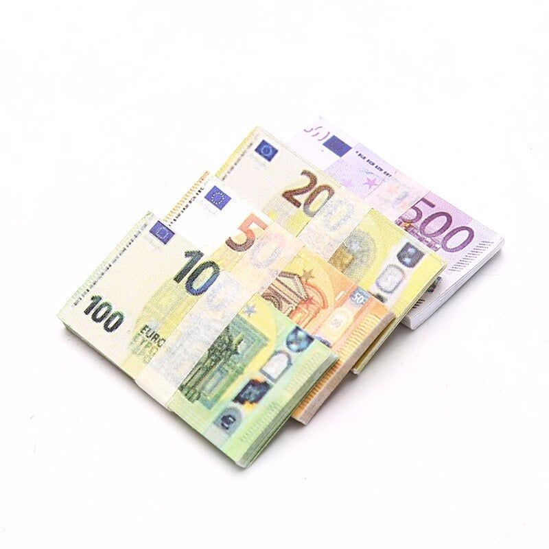 Mô hình tiền giấy Châu Âu Euro cho mô hình kích thước 3x1,5cm DE010