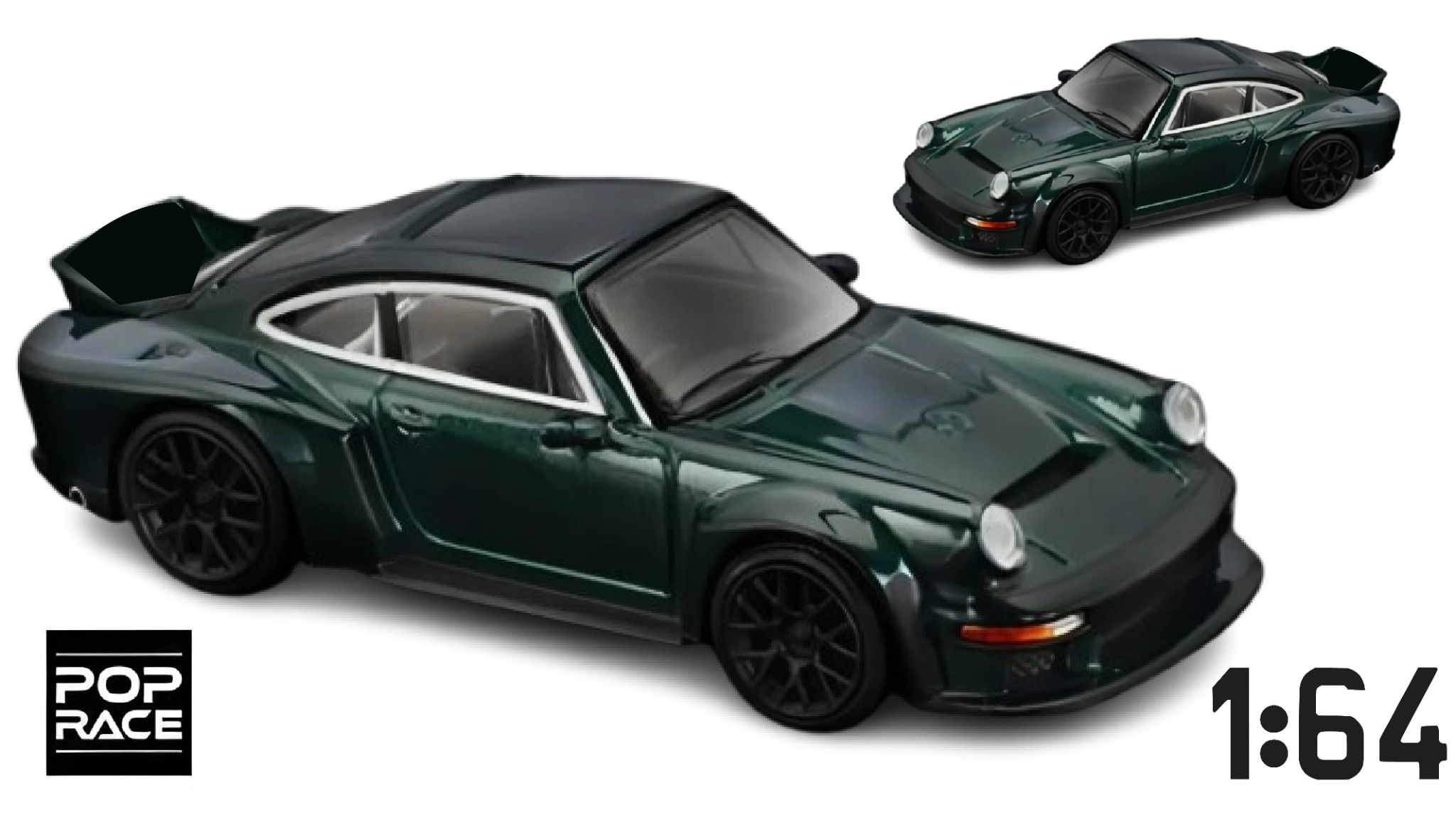 Mô hình xe Singer Dls Turbo (Road) Green tỉ lệ 1:64 PopRace PR640326