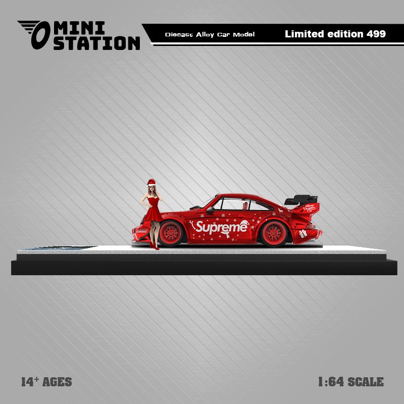 Mô hình xe Porsche 964 Merry Christmas Supreme giới hạn 499 chiếc tỉ lệ 1:64 Omini Station MS640872