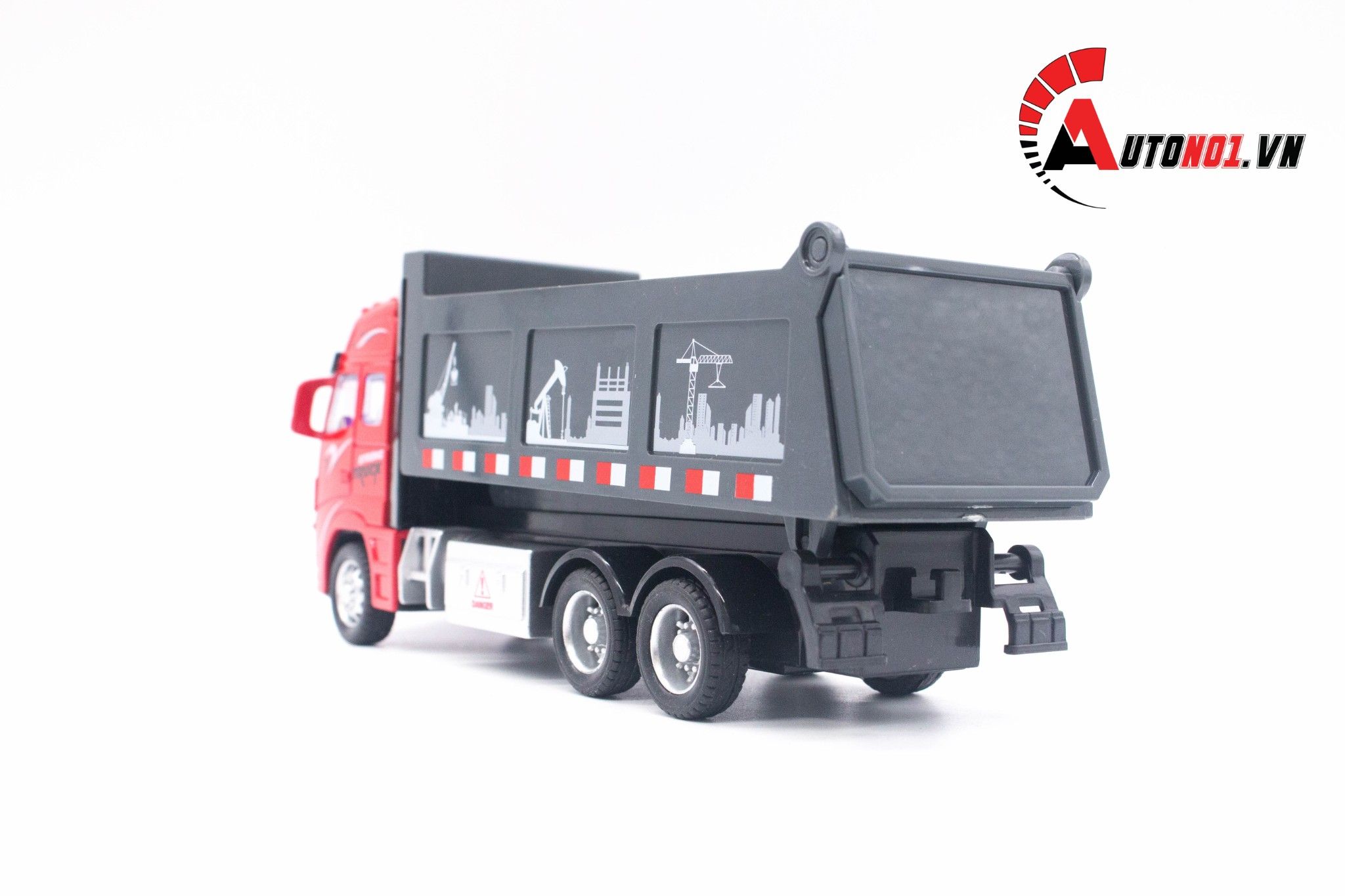 Mô hình xe ben chở cát , đá , than red 1:32 alloy
