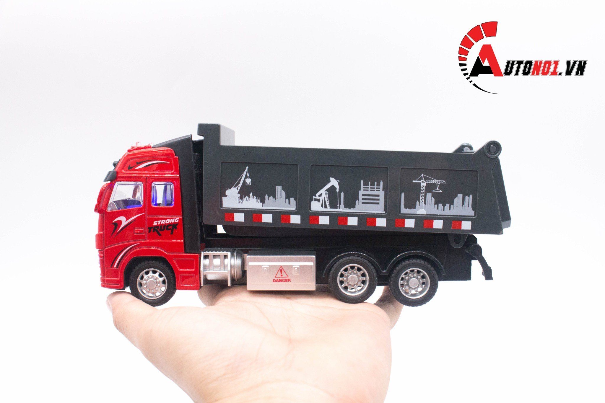 Mô hình xe ben chở cát , đá , than red 1:32 alloy