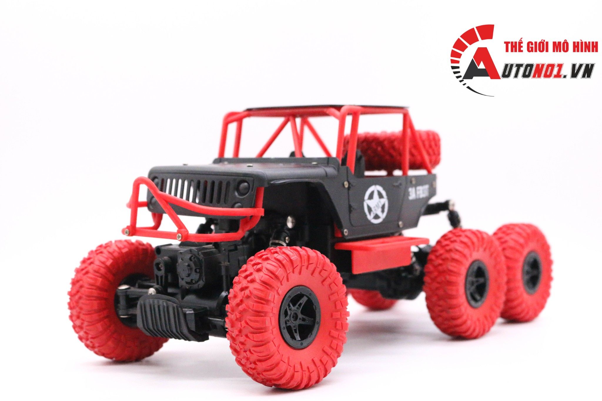 MÔ HÌNH XE ĐIỀU KHIỂN Ô TÔ ĐỊA HÌNH 6 BÁNH RED 1:10 6479