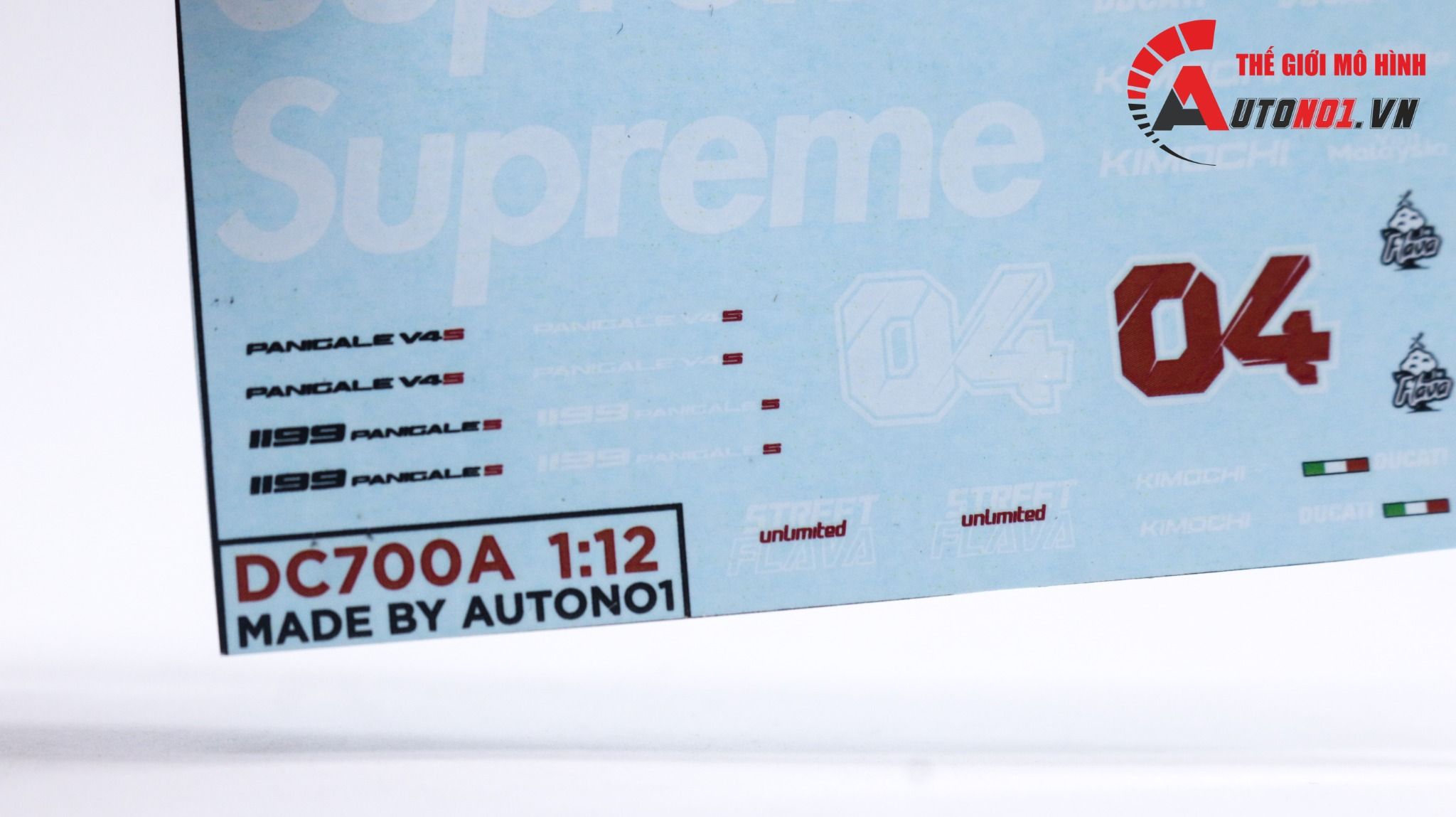  Decal nước Ducati Supreme V4 panigale - 1199 panigale dán mọi nền màu cho xe mô hình tỉ lệ 1:12 Autono1 DC700A 