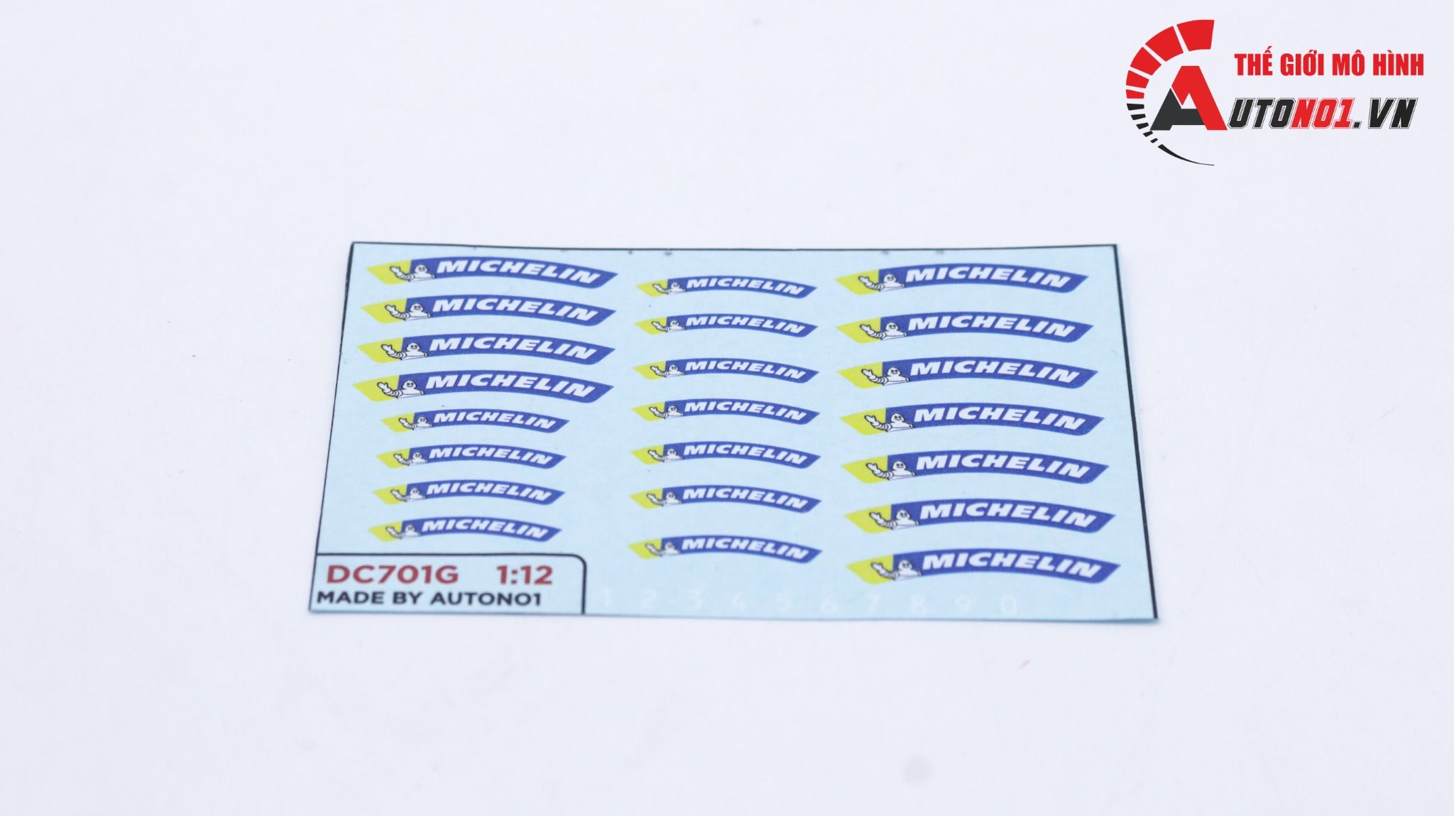 Decal nước dán lốp - mâm Michelin dán mọi nền màu cho xe mô hình tỉ lệ 1:12 Autono1 DC701G