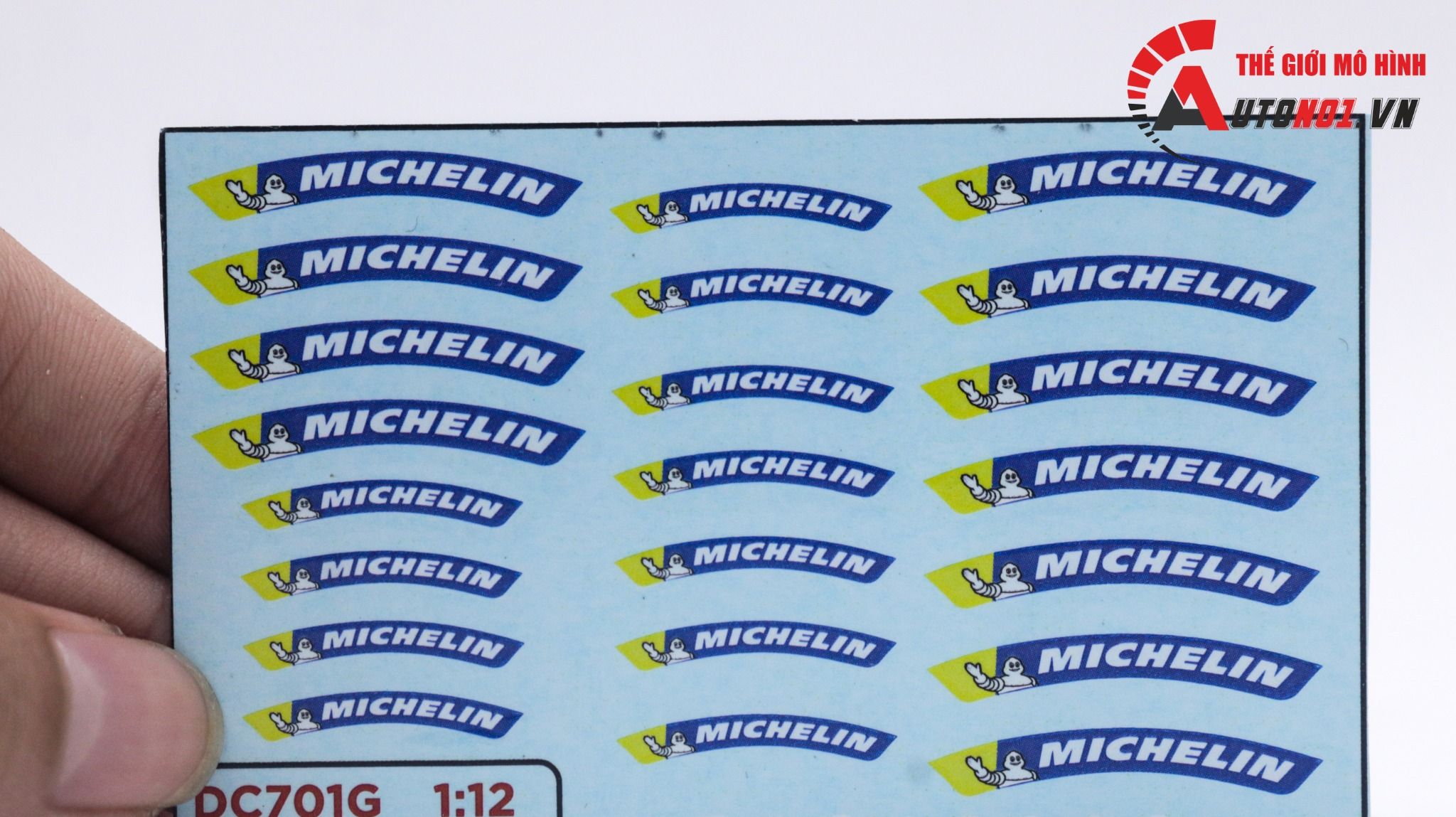 Decal nước dán lốp - mâm Michelin dán mọi nền màu cho xe mô hình tỉ lệ 1:12 Autono1 DC701G