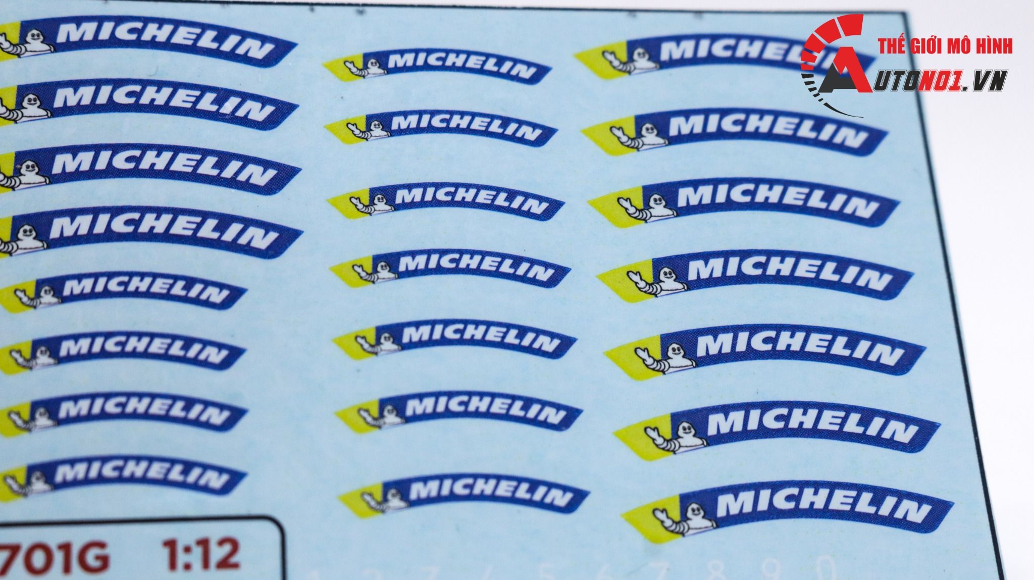 Decal nước dán lốp - mâm Michelin dán mọi nền màu cho xe mô hình tỉ lệ 1:12 Autono1 DC701G