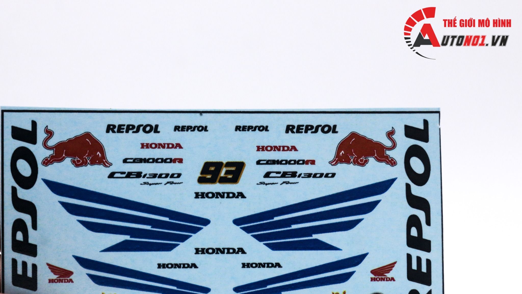  Decal nước độ Repsol - Redbull - cánh wing Honda CBR CB1300 dán mọi nền màu cho xe mô hình tỉ lệ 1:12 Autono1 DC501J 