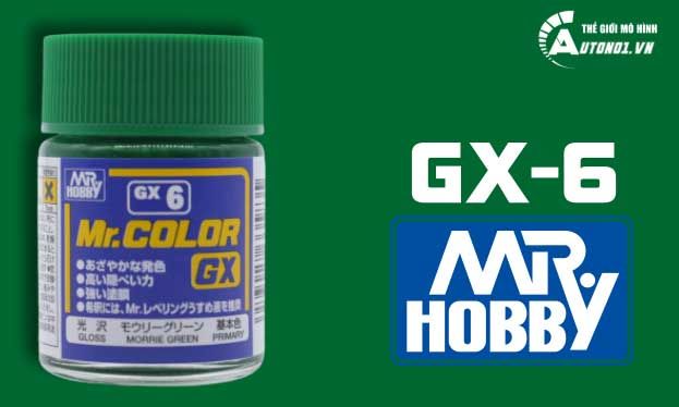  Lacquer gx6 morrie green gloss sơn mô hình màu xanh lá đậm 18ml Mr.Hobby GX6 