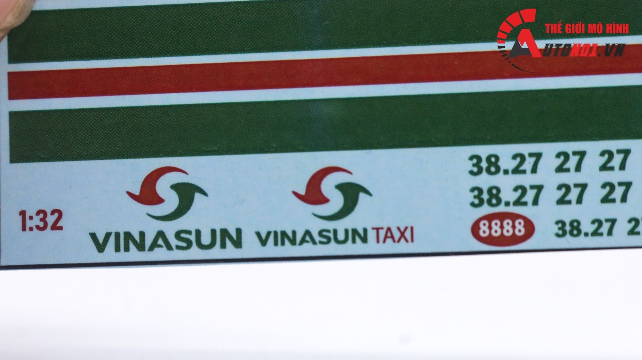  Decal nước cho xe dịch vụ - thương mại Vinasun taxi dán mọi nền màu cho xe mô hình tỉ lệ 1:32 DC705 