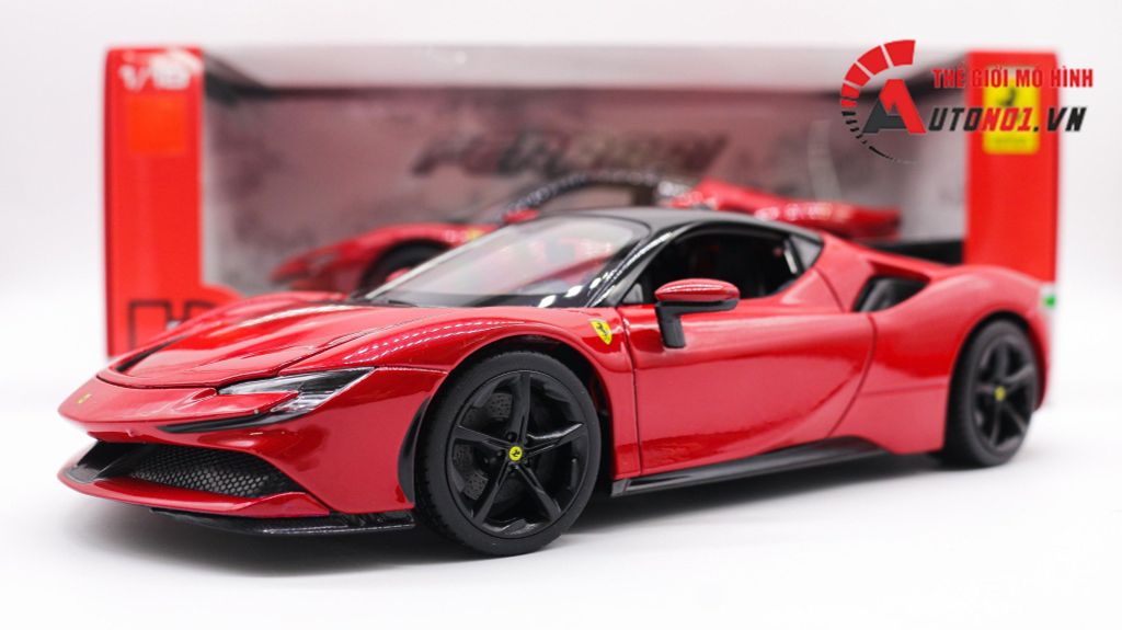 MÔ HÌNH XE FERRARI SF90 STRADALE RED 1:18 BBURAGO 7936