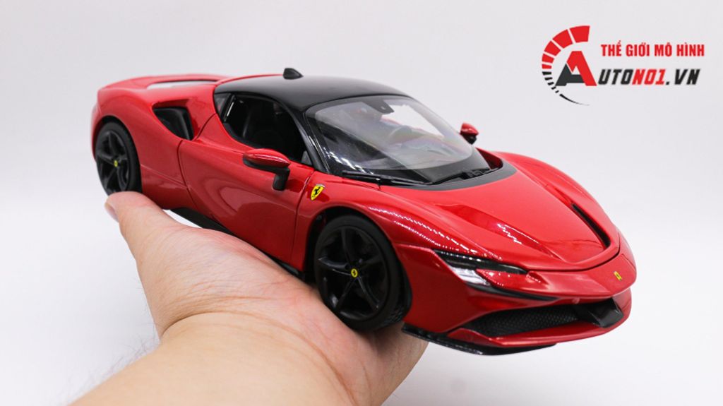 MÔ HÌNH XE FERRARI SF90 STRADALE RED 1:18 BBURAGO 7936