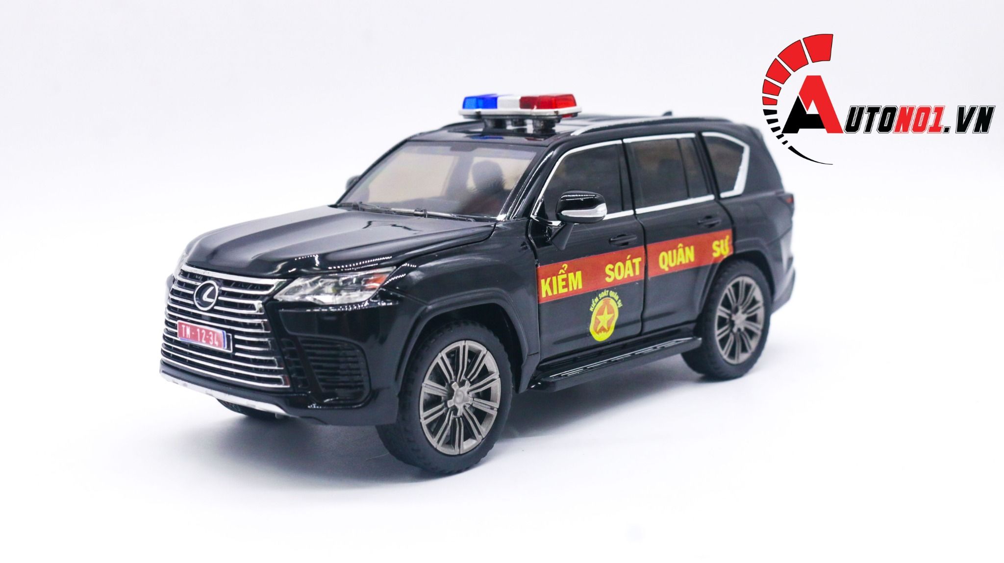 Mô hình xe độ Lx600 KSQS Kiểm soát quân sự full kính - full open 1:24 Chimei Autono1 OT200