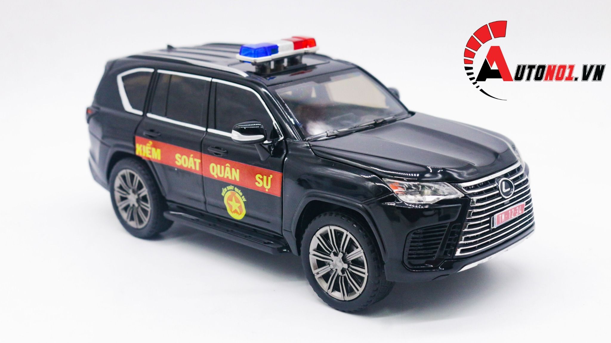 Mô hình xe độ Lx600 KSQS Kiểm soát quân sự full kính - full open 1:24 Chimei Autono1 OT200
