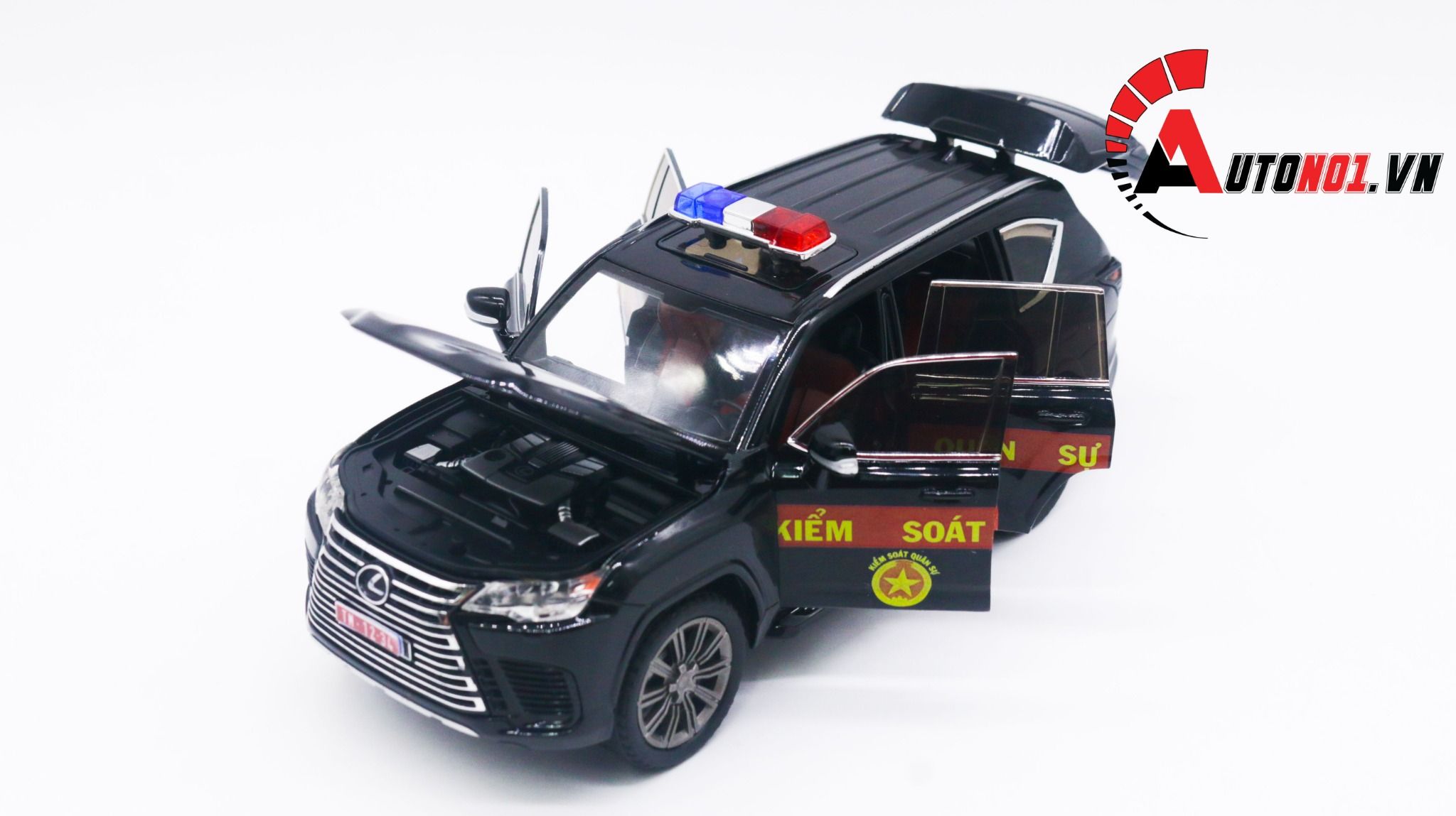 Mô hình xe độ Lx600 KSQS Kiểm soát quân sự full kính - full open 1:24 Chimei Autono1 OT200