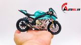  Mô hình xe độ BMW S1000RR green metallic độ pô 1:12 Autono1 Joycity D022F 