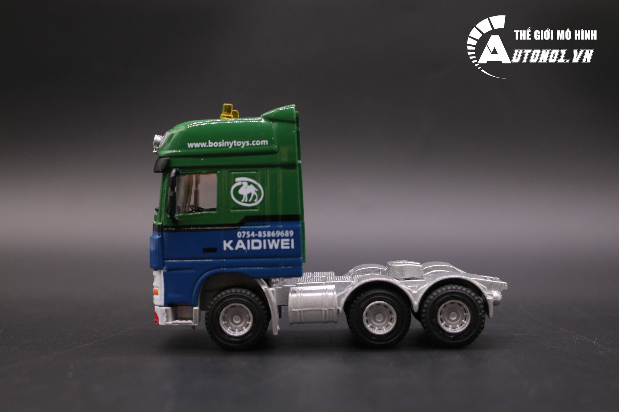 Mô hình xe tải đầu kéo chở xe xúc 1:50 kaidiwei 4187