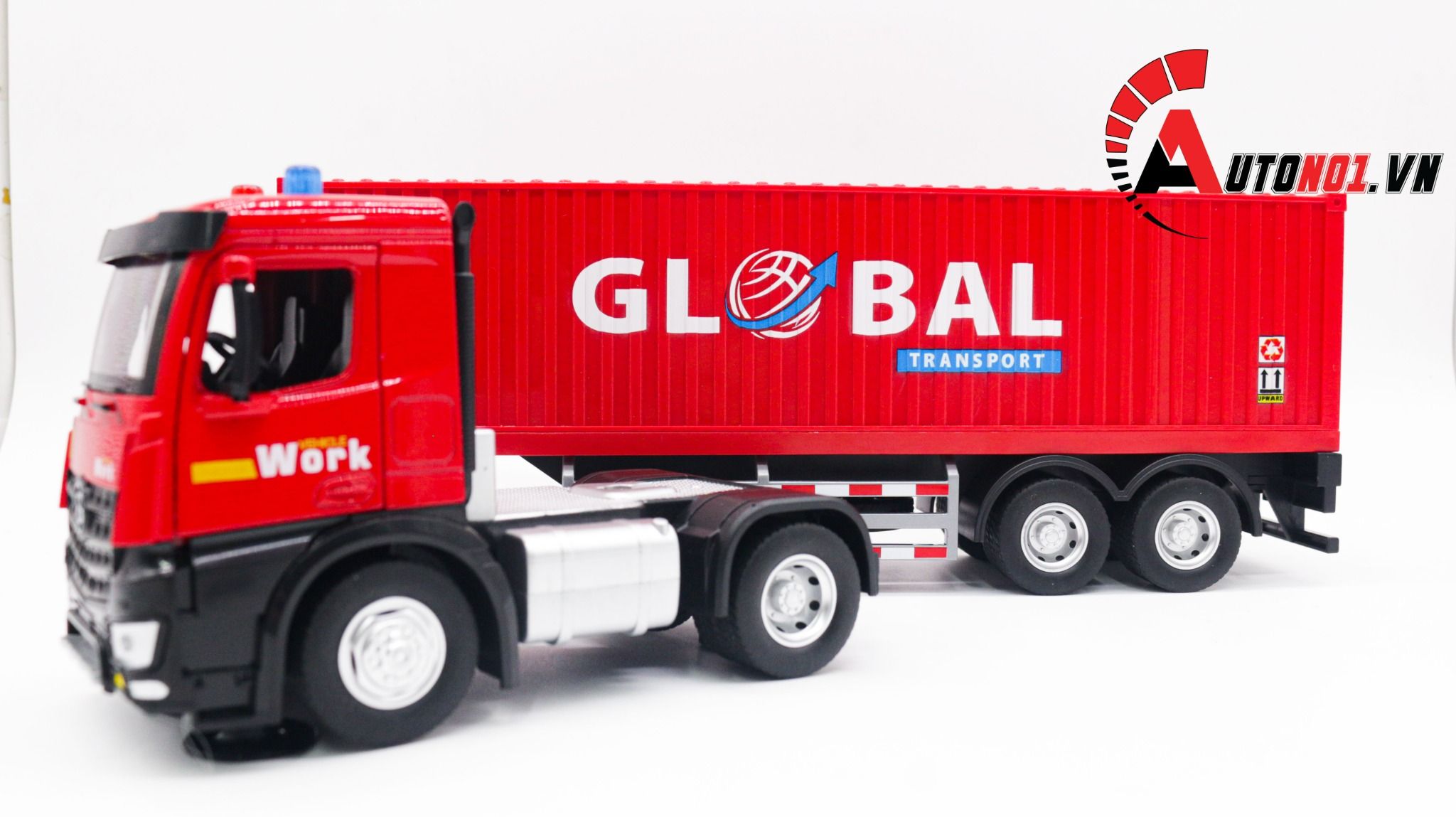  Mô hình xe container tỉ lệ 1:24 đầu kim loại - thùng xe nhựa Metal DieCast OT195 