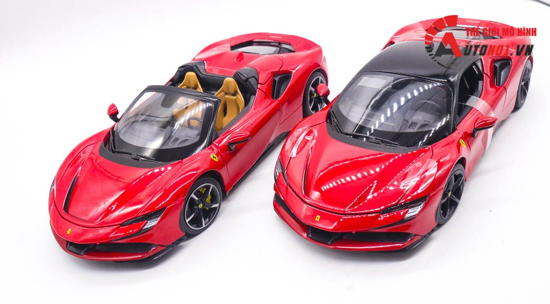  Mô hình xe Ferrari SF90 Spider open top tỉ lệ 1:18 Bburago 8118 