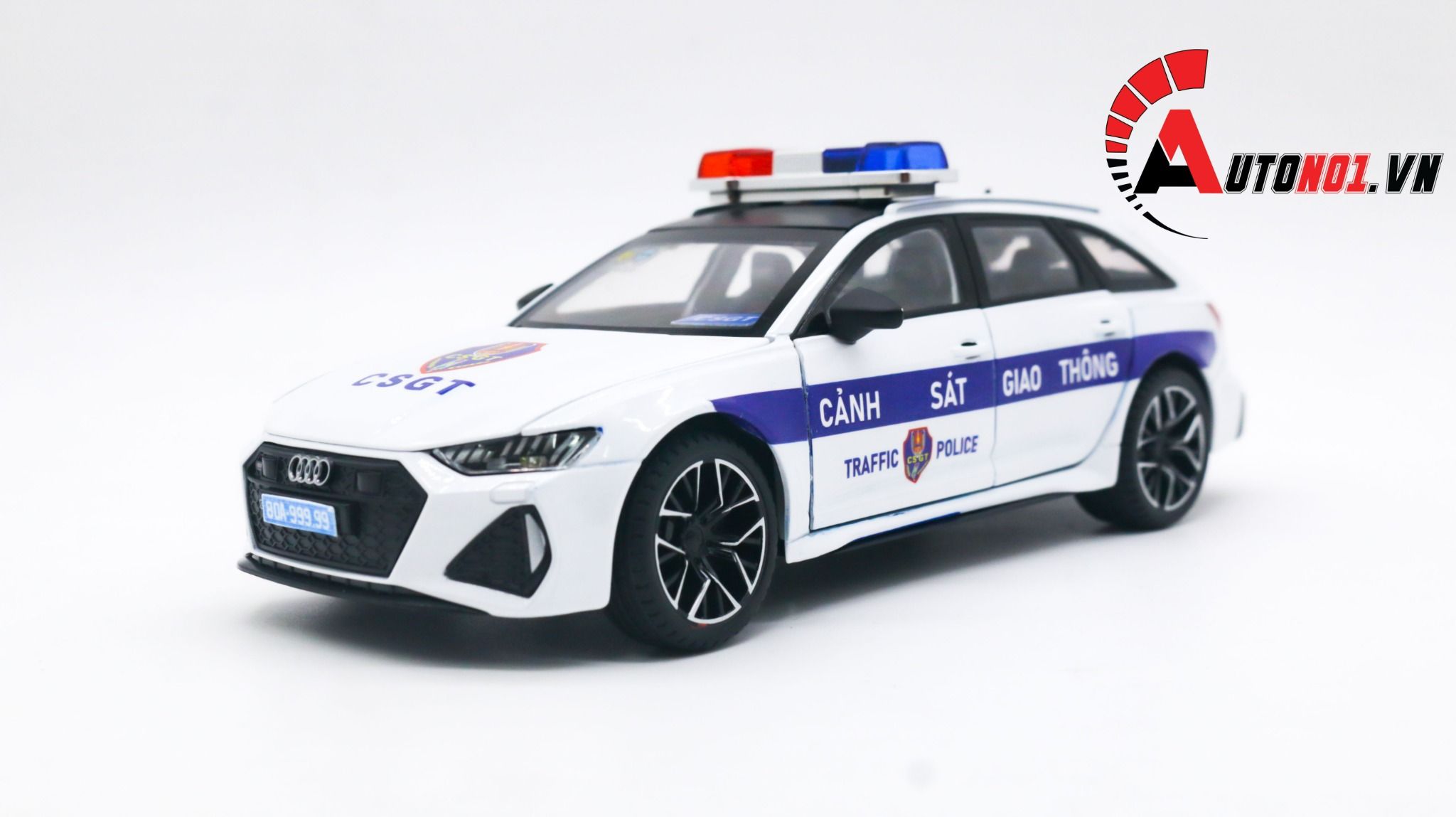 Mô hình xe ô tô độ CSGT Audi RS6 full open tỉ lệ 1:24 Autono1 Jinlifang OT216