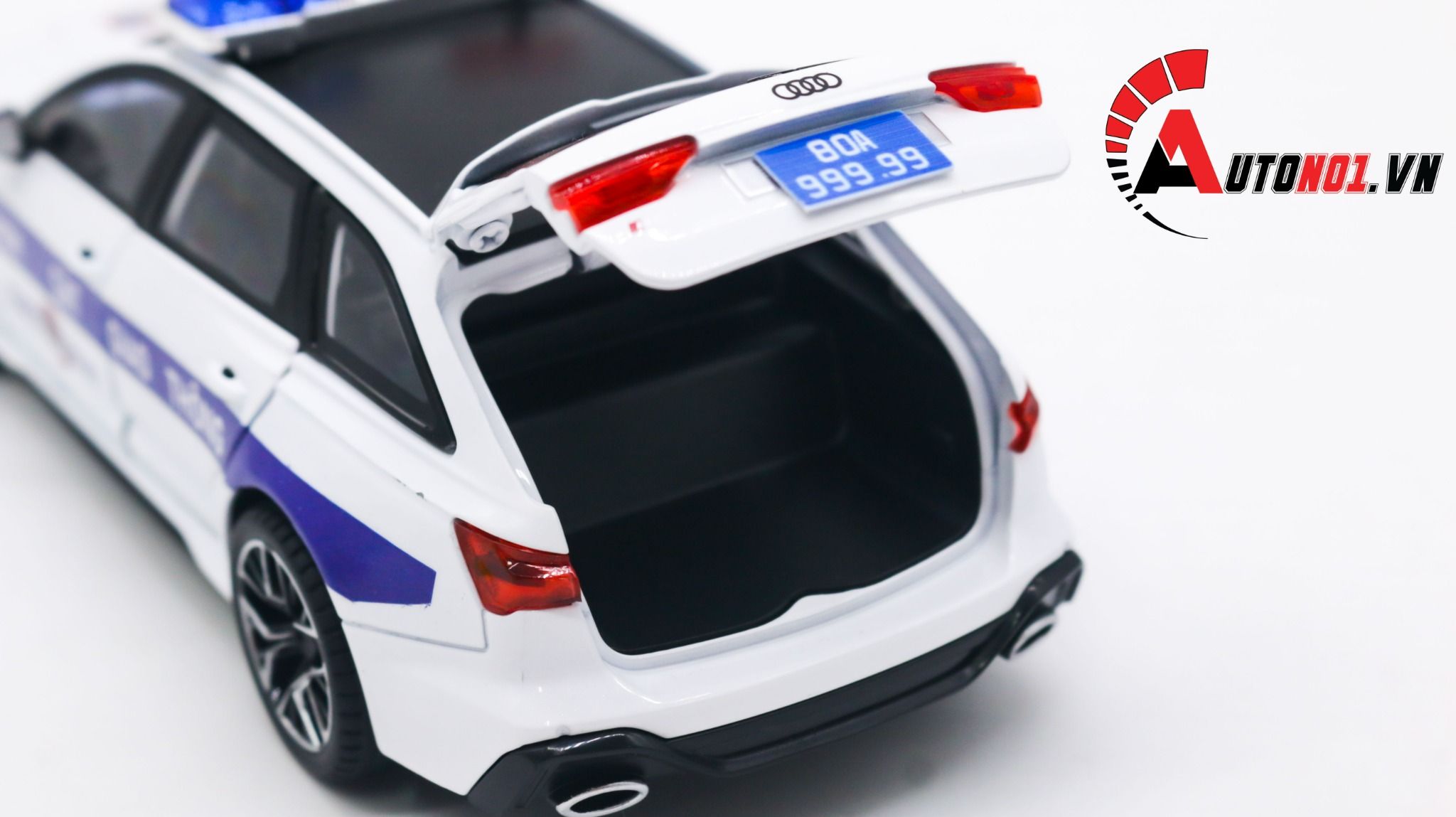 Mô hình xe ô tô độ CSGT Audi RS6 full open tỉ lệ 1:24 Autono1 Jinlifang OT216