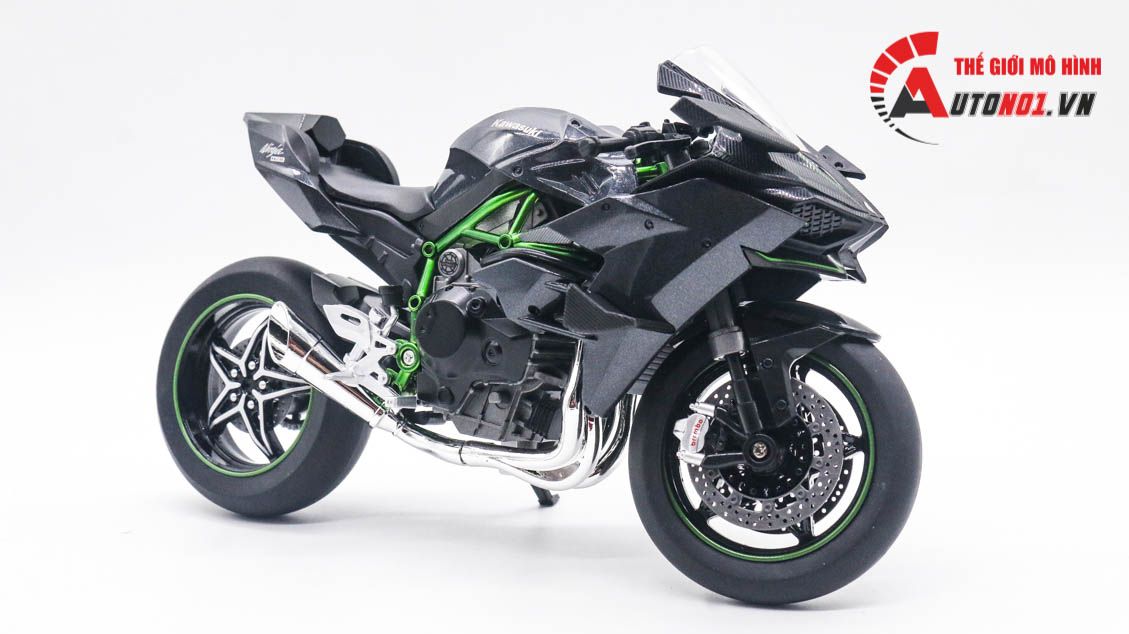  Mô hình xe Kawasaki Ninja H2 H2R tỉ lệ 1:9 Huayi Alloy 8134 