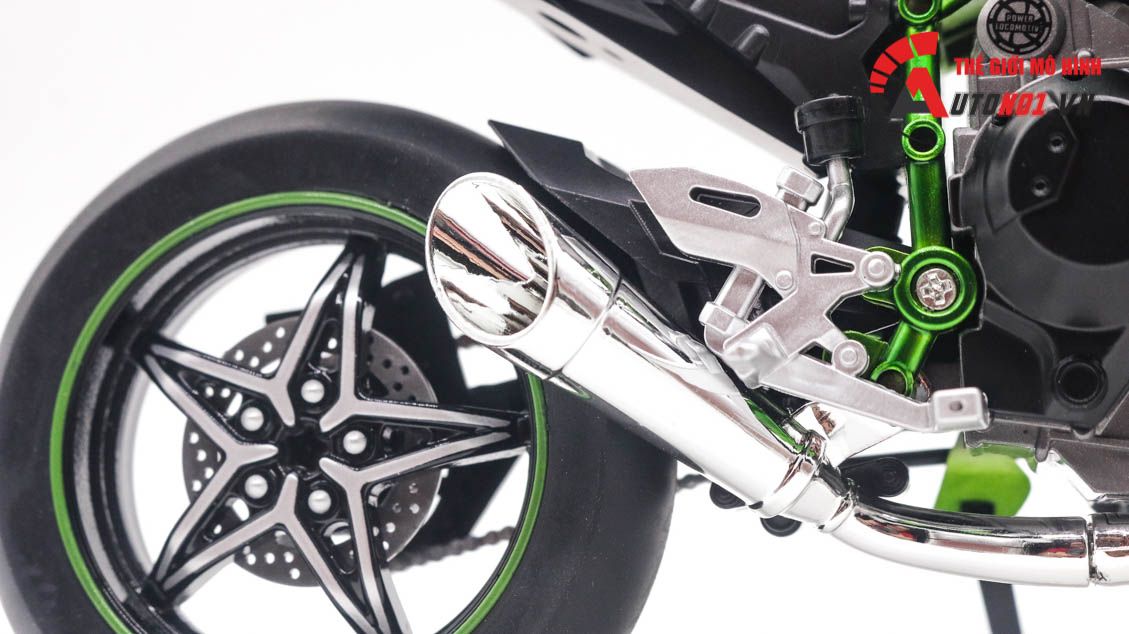 Mô hình xe Kawasaki Ninja H2 H2R tỉ lệ 1:9 Huayi Alloy 8134