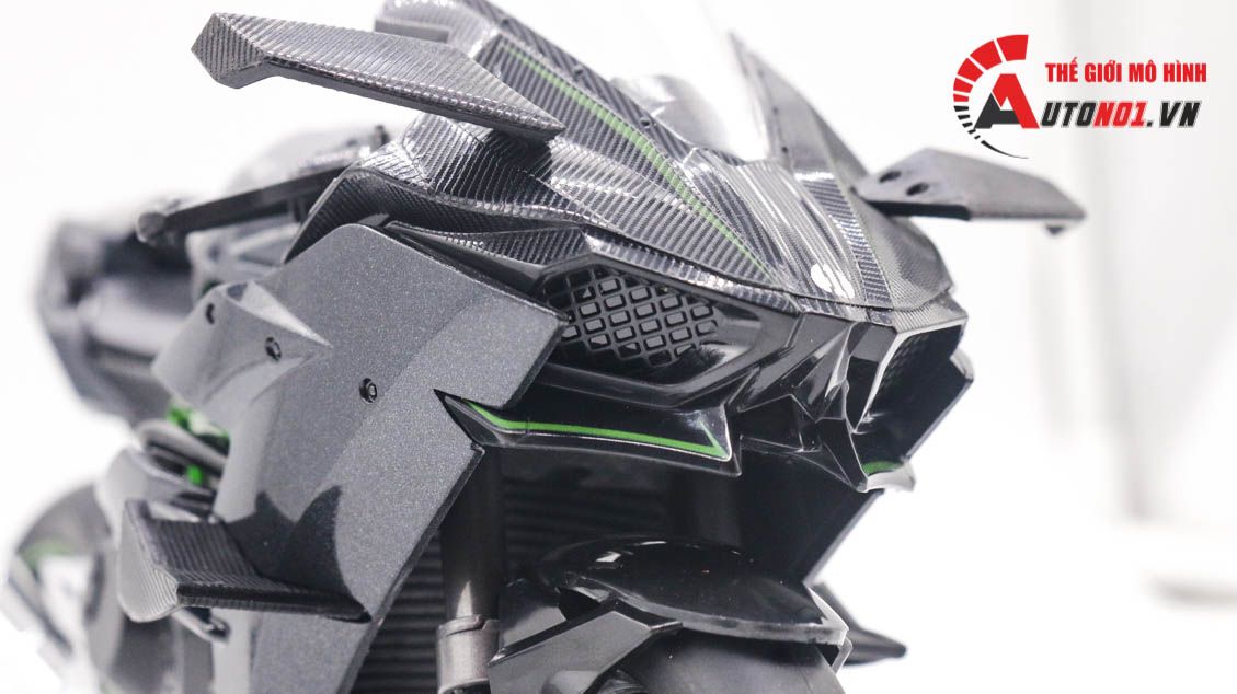 Mô hình xe Kawasaki Ninja H2 H2R tỉ lệ 1:9 Huayi Alloy 8134