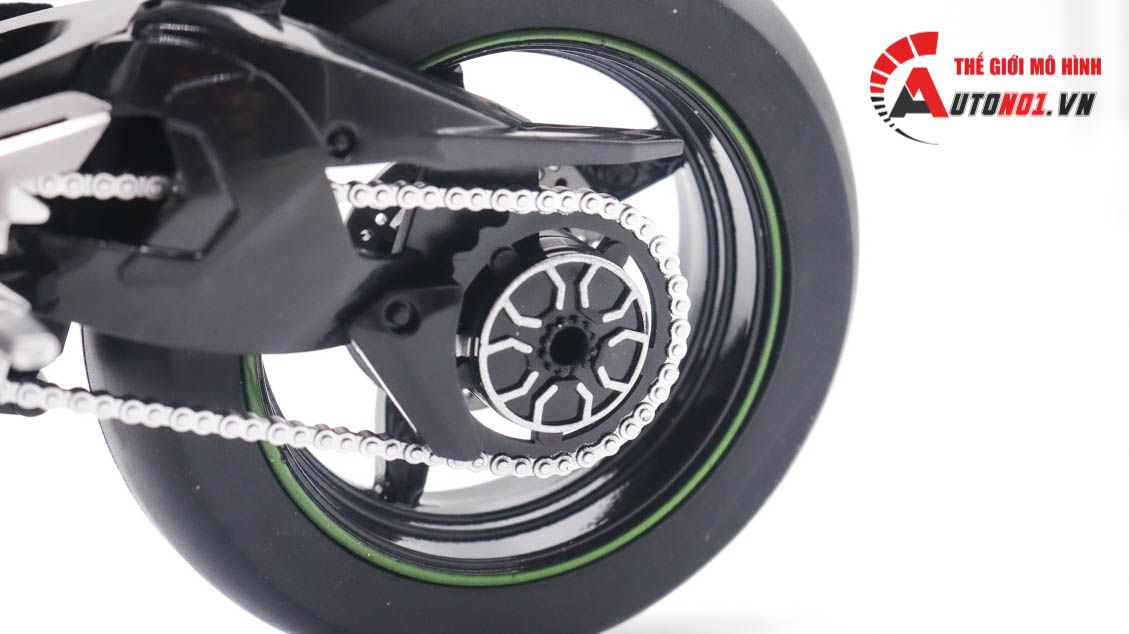 Mô hình xe Kawasaki Ninja H2 H2R tỉ lệ 1:9 Huayi Alloy 8134