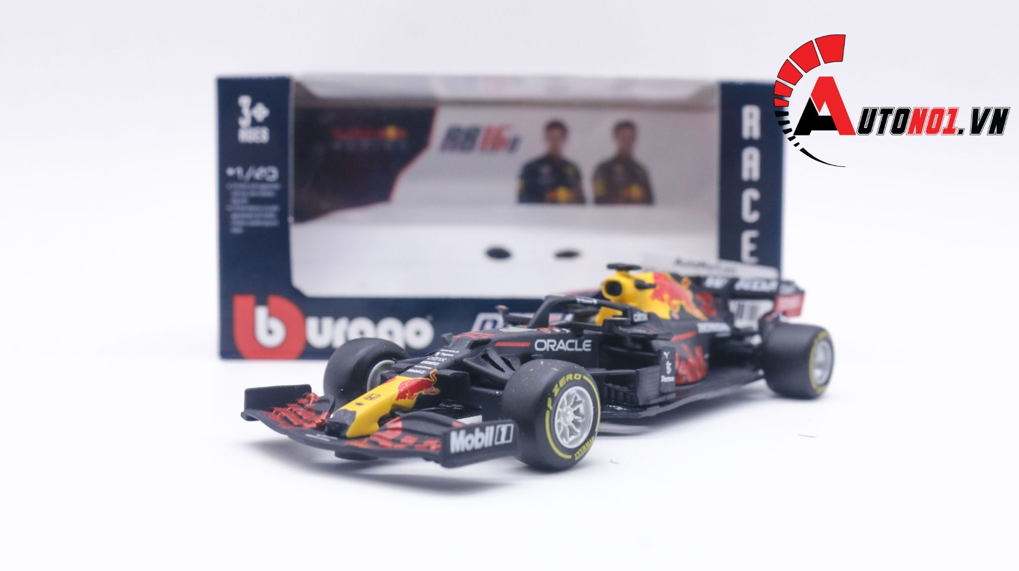 Mô hình xe đua F1 Red Bull Racing Honda RB16 #33 Max Verstappe 2021 tỉ lệ 1:43 Bburago OT208