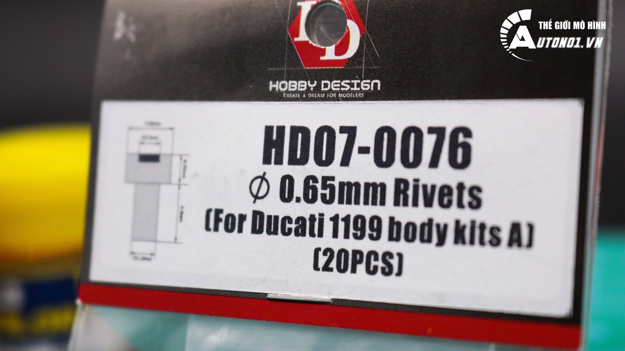  Phụ kiện ốc kim loại cho dàn áo Ducati 1199 0.65mm hd07-0076 Top Studio 7299 
