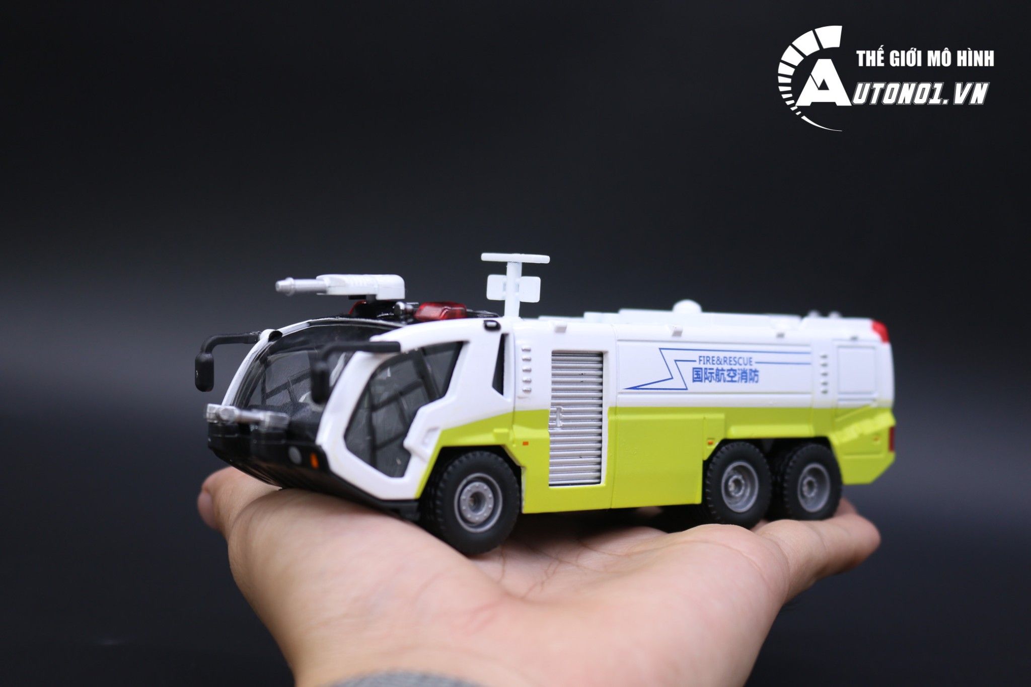 MÔ HÌNH XE CỨU HỎA CÓ ĐÈN, ÂM THANH 1:50 KAIDIWEI 1387