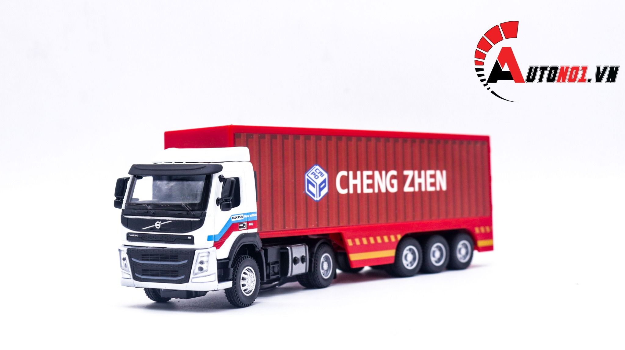 Mô hình xe tải container Volvo chở hàng 1:50 Diecast Metal 8183