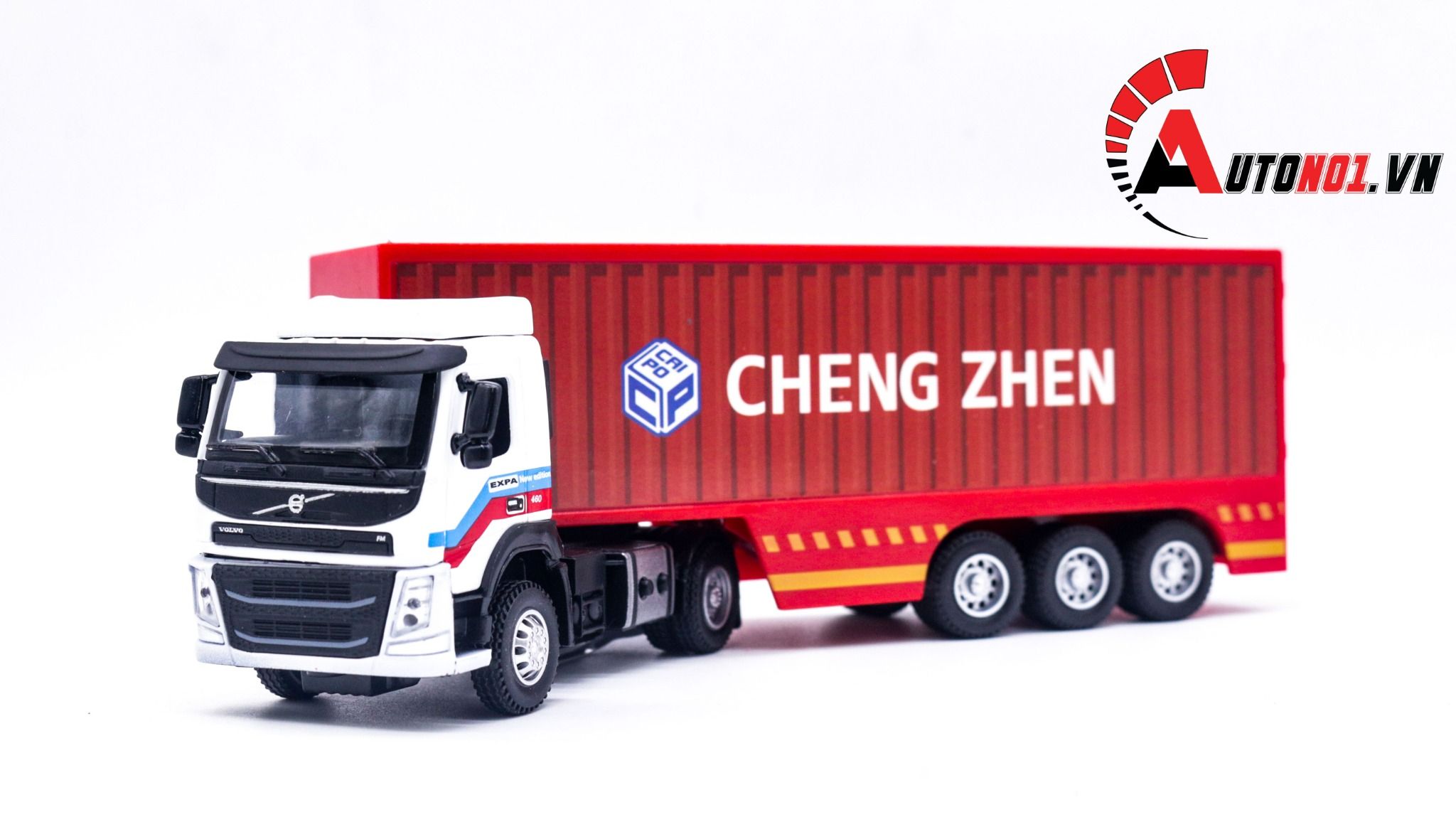 Mô hình xe tải container Volvo chở hàng 1:50 Diecast Metal 8183