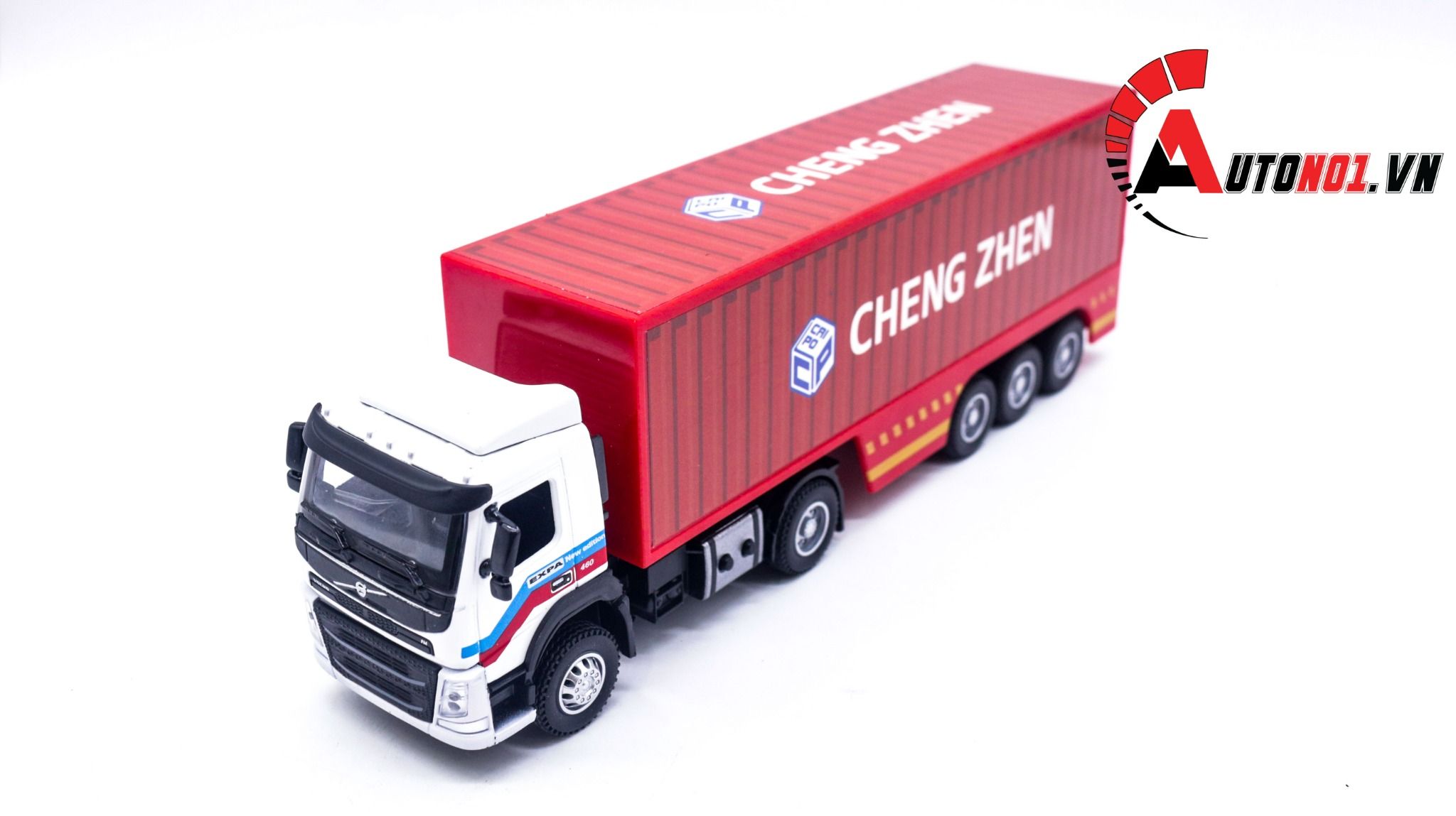 Mô hình xe tải container Volvo chở hàng 1:50 Diecast Metal 8183