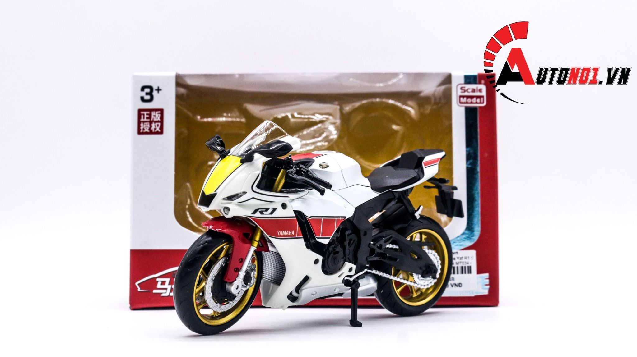  Mô hình xe Yamaha Yzf R1 tỉ lệ 1:12 Alloy Model MT034 