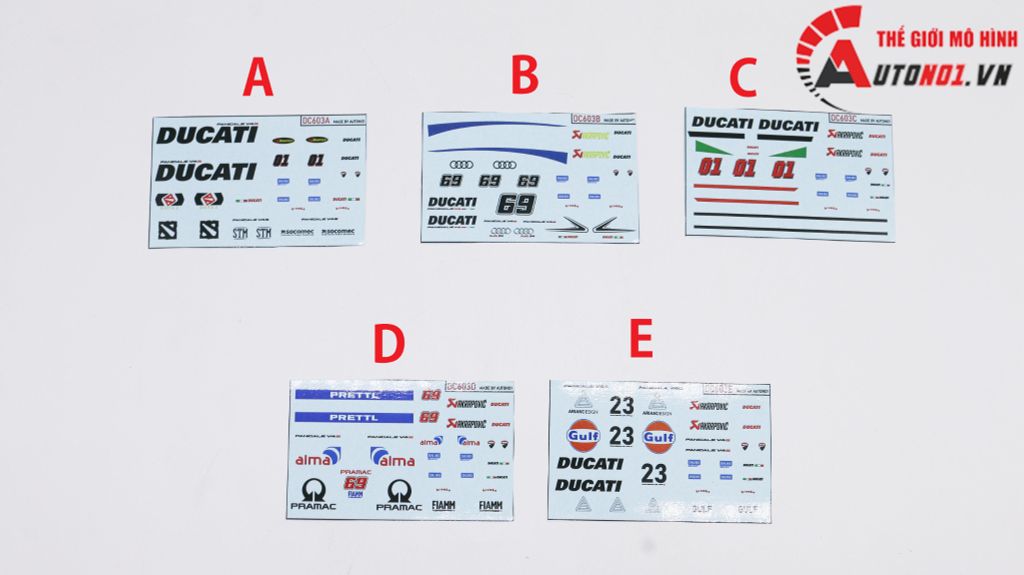 DECAL NƯỚC ĐỘ DUCATI PANIGALE V4S ITALY TỈ LỆ 1:12 AUTONO1 DC603C