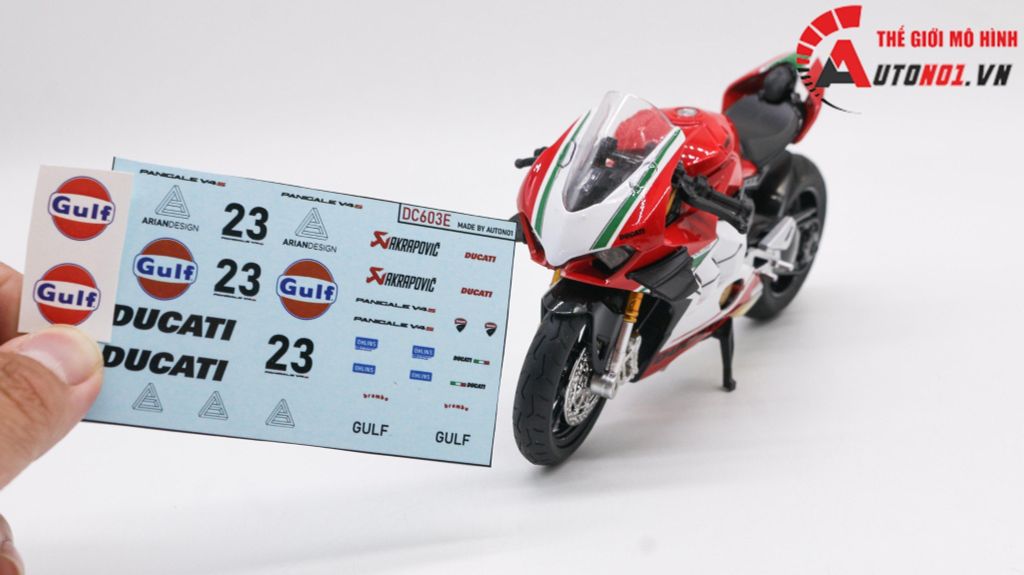 DECAL NƯỚC ĐỘ DUCATI PANIGALE V4S - GULF V2 TỈ LỆ 1:12 AUTONO1 DC603E