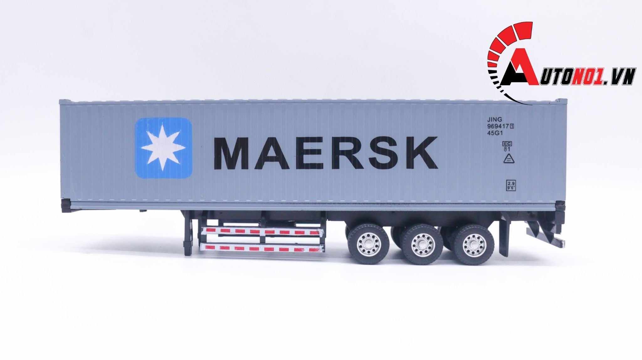 Mô hình xe đầu kéo container Mecedes Ben Actros có đầu kim loại 31x6x8cm tỉ lệ 1:36 8230