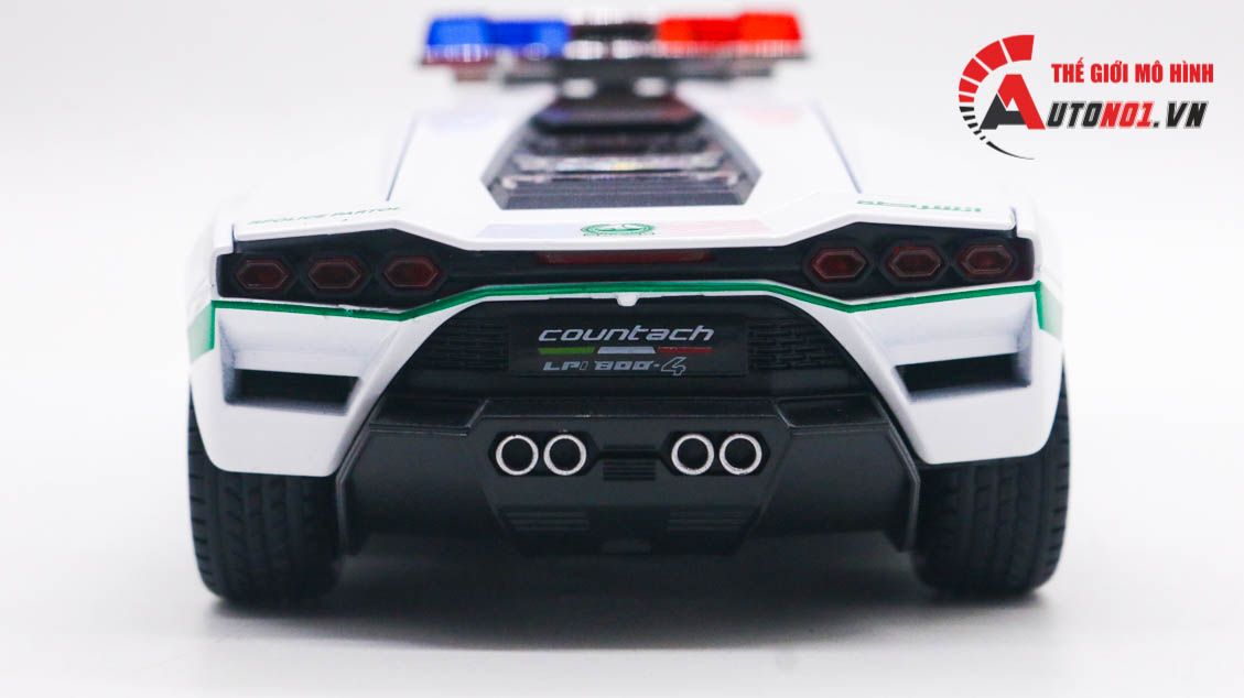 Mô hình xe Lamborghini Countach LPI800-4 police Dubai đánh lái được tỉ lệ 1:24 Jinlifang OT480