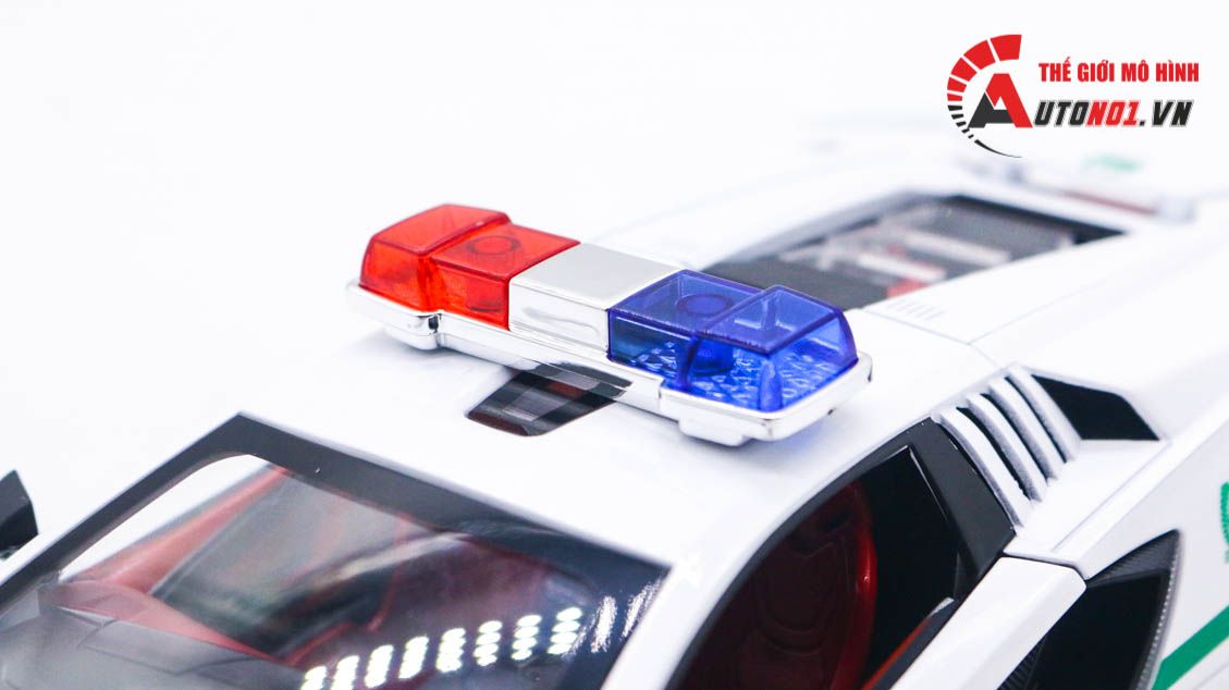 Mô hình xe Lamborghini Countach LPI800-4 police Dubai đánh lái được tỉ lệ 1:24 Jinlifang OT480