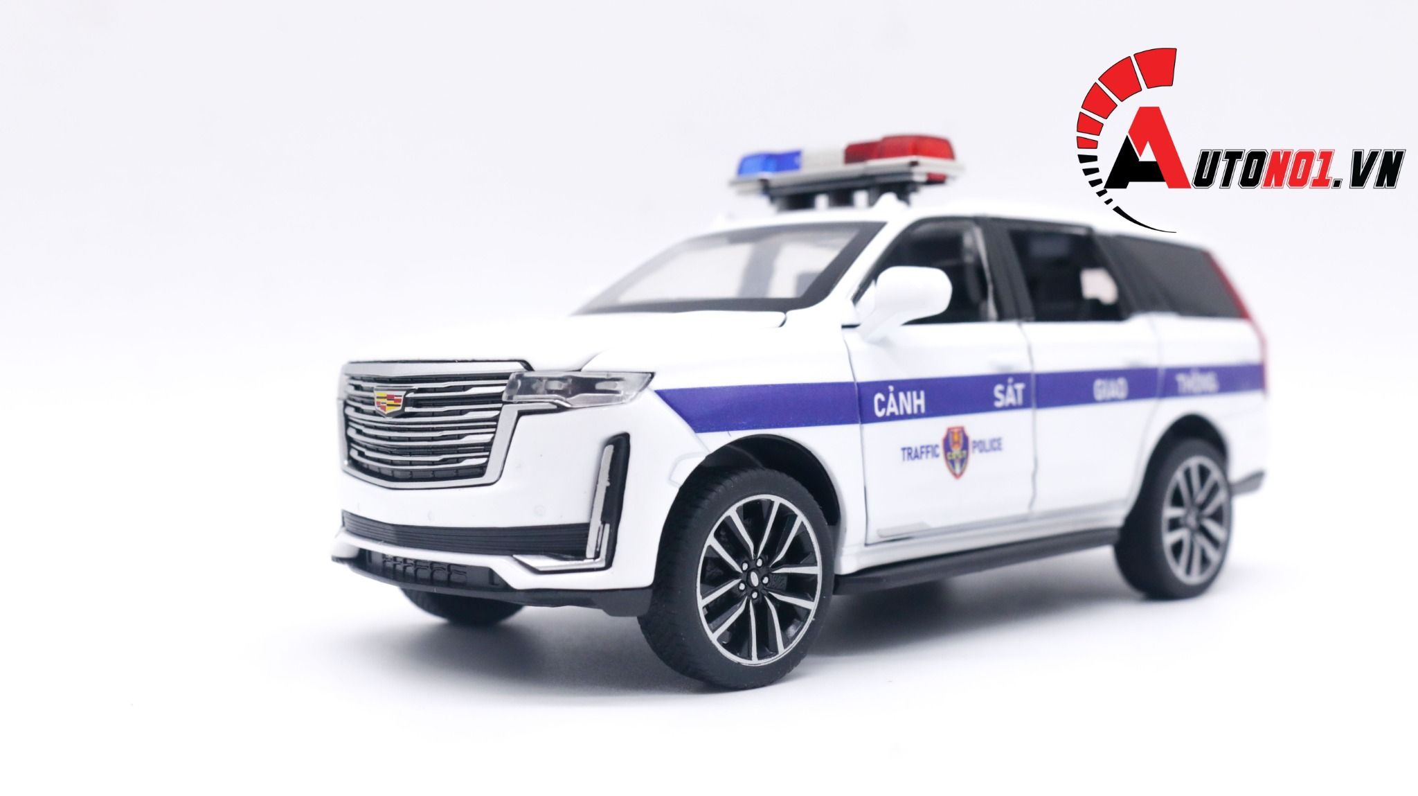 Mô hình xe ô tô độ CSGT Cadillac Escalade tỉ lệ 1:32 Autono1 Alloy model OT230