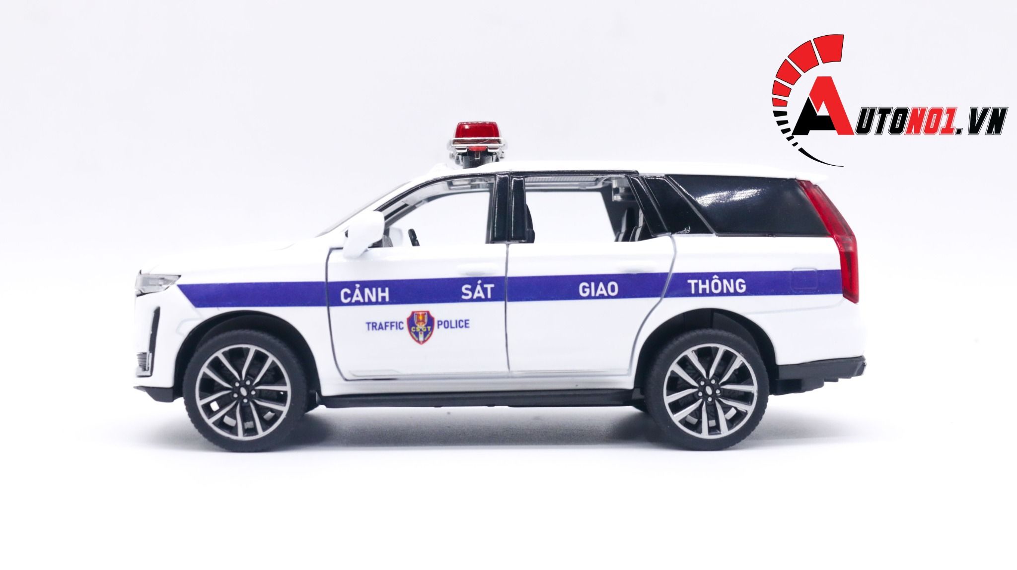 Mô hình xe ô tô độ CSGT Cadillac Escalade tỉ lệ 1:32 Autono1 Alloy model OT230