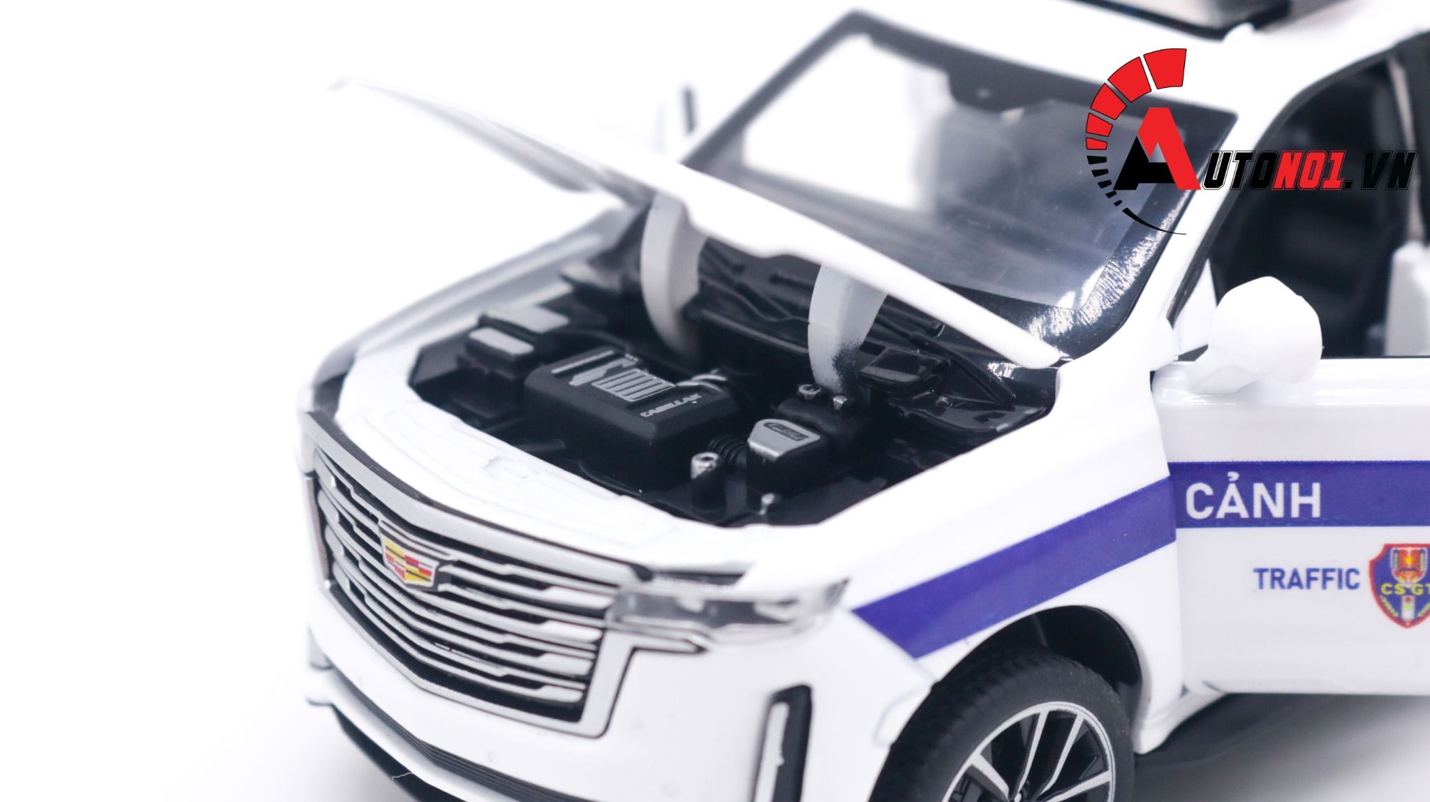 Mô hình xe ô tô độ CSGT Cadillac Escalade tỉ lệ 1:32 Autono1 Alloy model OT230