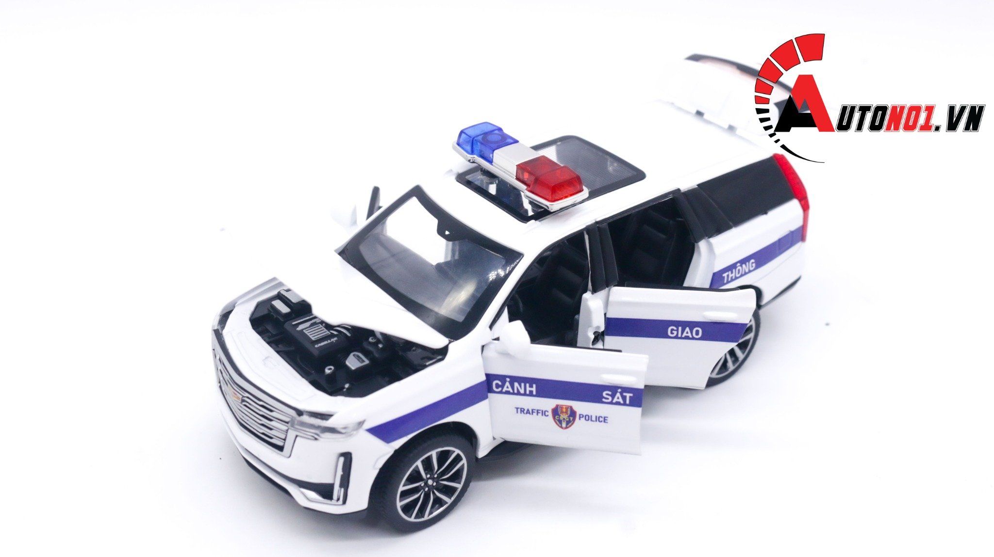 Mô hình xe ô tô độ CSGT Cadillac Escalade tỉ lệ 1:32 Autono1 Alloy model OT230