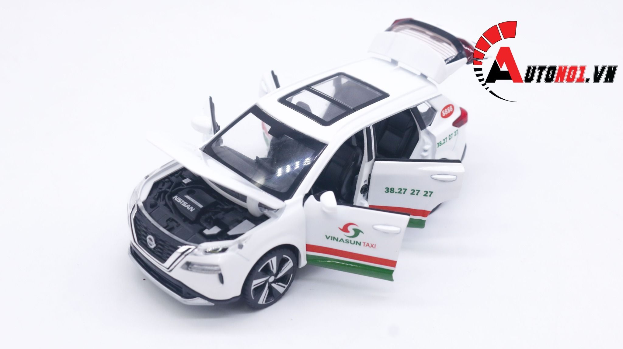  Mô hình xe dịch vụ Nissan X-trail độ taxi Vinasun có hộp mica tỉ lệ 1:32 Autono1 Alloy model OT229 