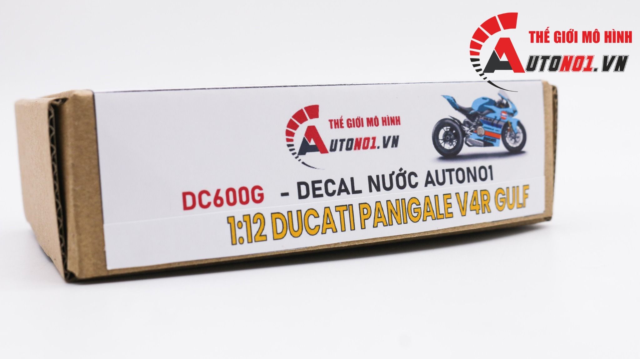  Decal nước độ Ducati Panigale V4S Gulf - Decal fullface Gulf Ducati tỉ lệ 1:12 Autono1 DC600g 