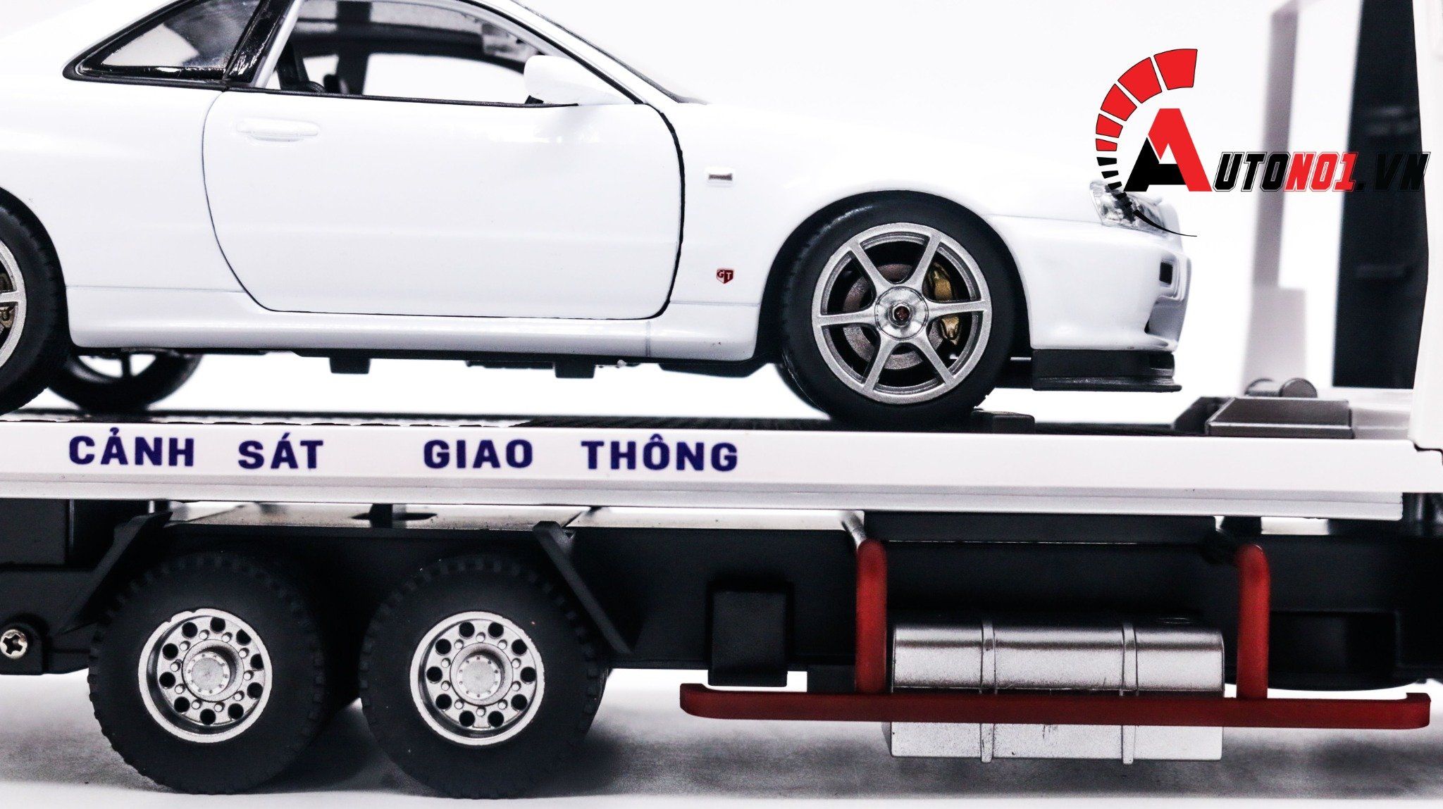 Mô hình xe ô tô độ CSGT cứu hộ Mercedes benz Hytruck kích thước 46cm tỉ lệ 1:24 Hengteng model Autono1 OT235