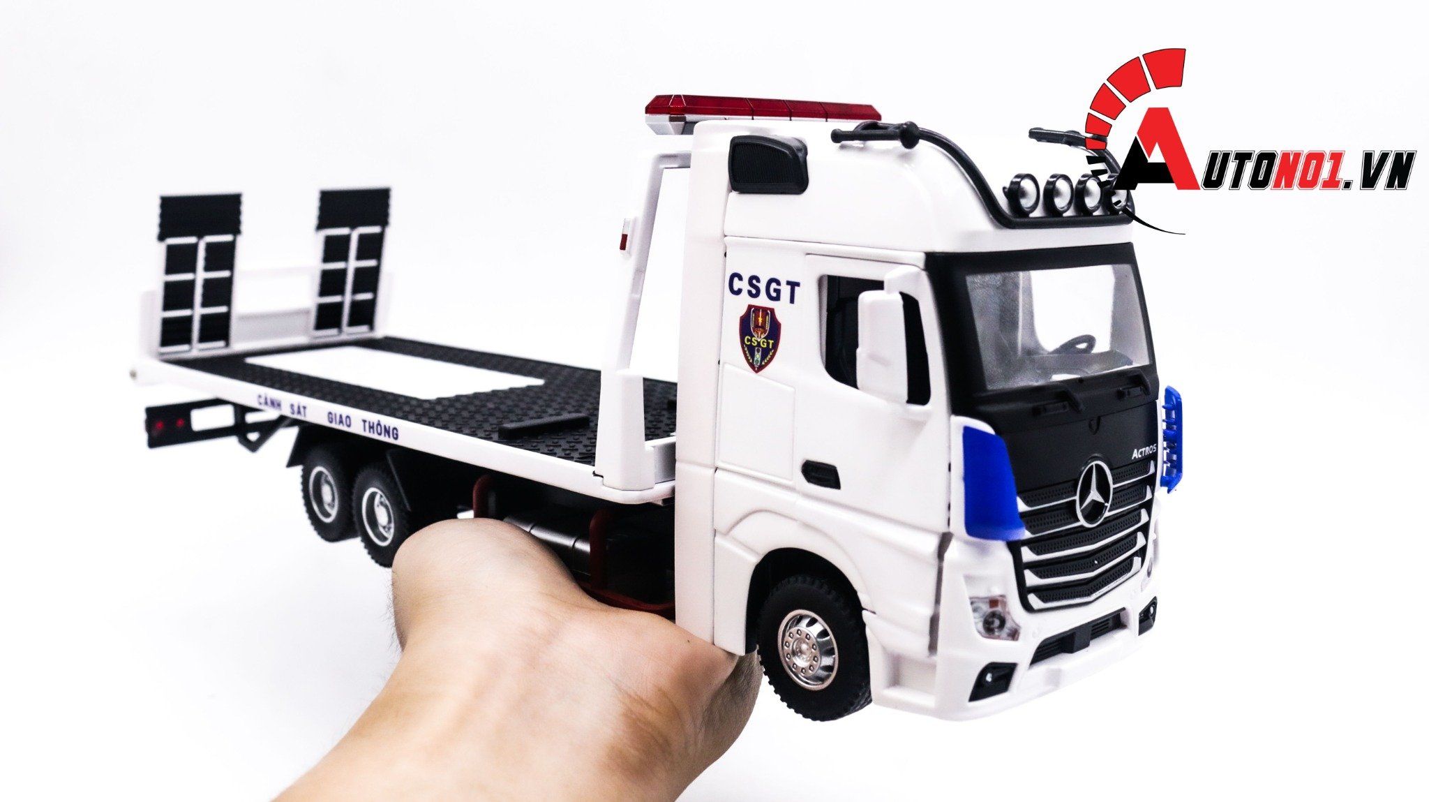  Mô hình xe ô tô độ CSGT cứu hộ Mercedes benz Hytruck kích thước 46cm tỉ lệ 1:24 Hengteng model Autono1 OT235 