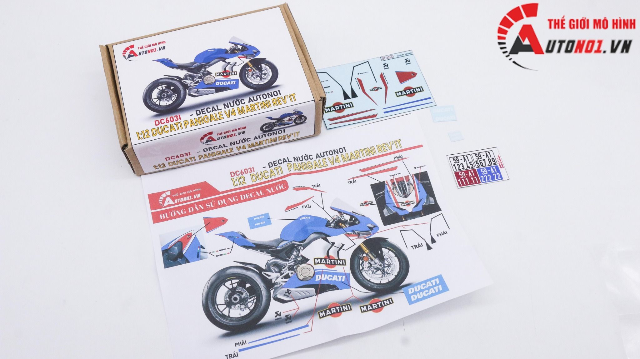  Decal nước độ Ducati Panigale V4 Martini Rev